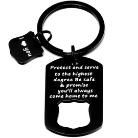 HUTIMY Police Officer Gifts for Men Police Safe Stuff Cop Arnament Policeman Key Ring always Come Home to Me Key Chain Charms Police Keychain