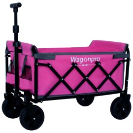 Unbranded Expandable Dual-Layer Utility Wagon Grocery Cart for Camping, Shopping Pink