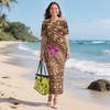 Zhangruoheng Samoan Tapa Puletasi Tatau Polynesian Dress Women's Boho Dress