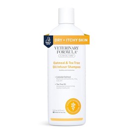 Veterinary Formula Clinical Care - Champú para perros con avena y aceite de árbol de té, 16 onzas, champú medicado suave de acción rápida para perros