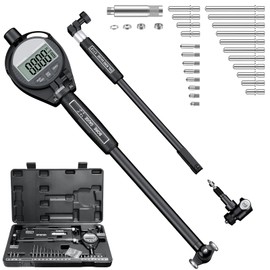 HDLNKAK Digital Dial Indicator Bore Gauge Set,LCD Digital Dial Indicator,6" Depth 0.7"-6"/0.0005" Measuring Range,Wide Selection of Anvils(23PCS), Applications in Engines Cylinder Measurement (Black)