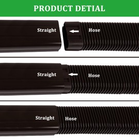 MOOITEK 5" 17Ft PVC Decorative Line Set Cover Kit for Ductless Mini Split Air Conditioners 17FT Line Set Cover for Heat Pump System and Central AC(BROWN)