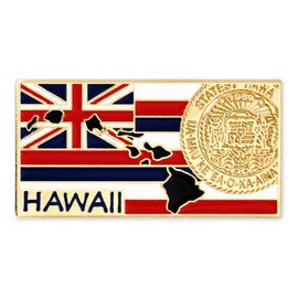 PinMart Hawaii Shape Flag Lapel Pin – Complete United States of America Pin Set – Gold Plated Enamel US State Shirt Pins – Great Commemorative/Promotional Gift - 25 Pack