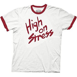Revenge of the Nerds High On Stress White T-Shirt Tee