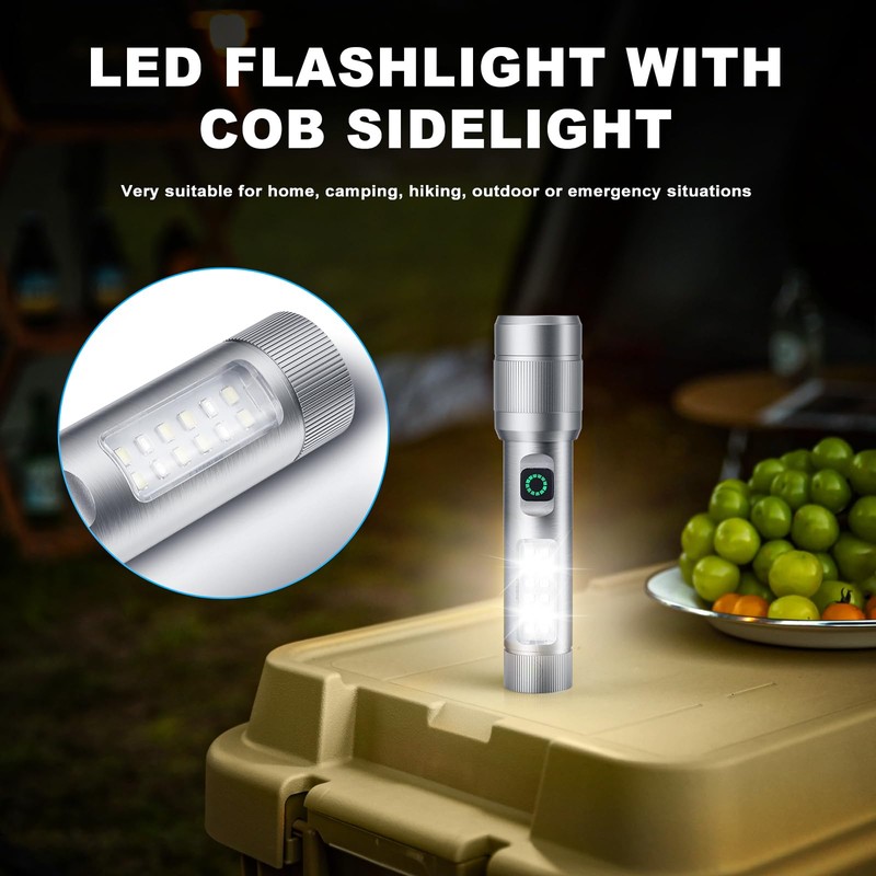 Ciwuzxs 2 Pack Flashlight High Lumens Rechargeable, 5000 Lumen Super