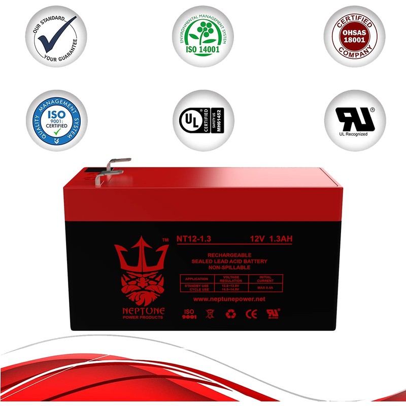 Neptune 12V 1.3Ah NT-1213 Rechargeable SLA Sealed Lead Acid Battery