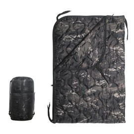 GHILEO Blanket No Zippers, Army Poncho Liner, Military Sleeping Bag, with A Compression Carrying Bag, for Hiking, Camping, Outdoor Survival