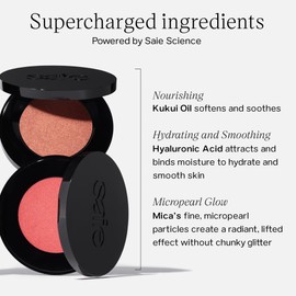 Saie Glow Sculpt Multi-Use Highlighter + Cream Blush Refill - Lightweight with Hyaluronic Acid + Micropearl for Radiant, Glowing Skin - Peachglow (.02 oz)