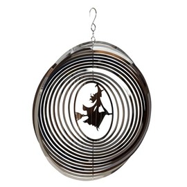 3D Wind Chime Stainless Steel with Witch Motif for Hanging Diameter 25 cm