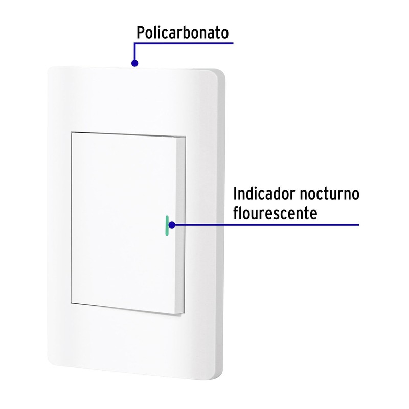Volteck PA-APSE3-LB, Placa armada blanca 1 interruptor sencillo 3 módulos