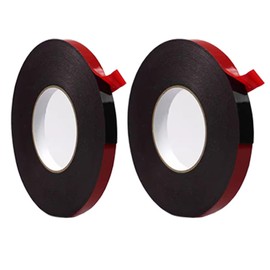 WFGKPXC Double Sided Tape, Super Strong Double Sided Tape, Set of 2 (0.4 x 3.9 ft (10 mm x 10 m), 0.04 in (10 mm x 10 m) Thickness 0.04 in (1 mm) PE Foam, Indoor, Outdoor, Vibration Proof, Waterproof