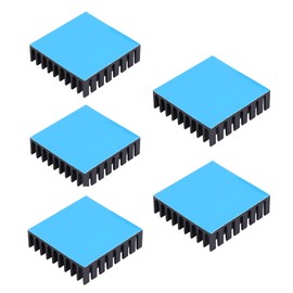 Awxlumv 5PCS Heat Sink 35x35x10mm / 1.38x1.38x0.39 inch Aluminum Small Heatsink with Double Sided Thermal Tape for CPU IC LED Board Cooler for Cooling Stepper Motor TEC1-12706 Peltier Module