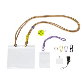 INNEWSHOMI Anti-Theft Phone Lanyard with Waterproof Bag Adjustable Universal Crossbody Strap for Phones Hands-Free Clip Travel Essential (YellowPurple)