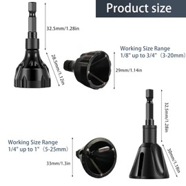 Deburring External Chamfer Tool with Carbide Blades, 2Pcs Bolt Deburring Tool with Quick Release Hex Shank, Heavy Duty Bolt Thread Repair Tool, Burr Removal Tool for Metal