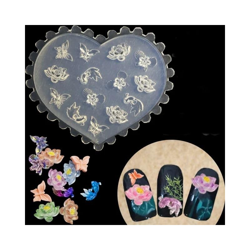 White DIY 3D Silicone Nail Art Decortive Design Mold Nail
