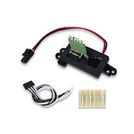 PANNUOSCS HVAC Blower Motor Resistor with Harness Compatible with 2003-2007 Chevy Silverado Avalanche Suburban Tahoe GMC Sierra Yukon 89019088(Double Holes Mounting Flange on Each Side)