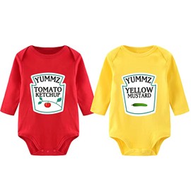 culbutomind Yummz Tomato Mustard Red Yellow Fun Baby Romper, Baby Gifts, For Birth, First Clothing -