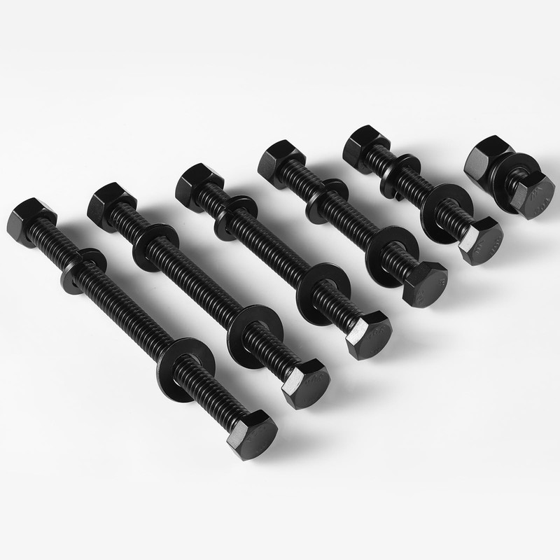 BNUOK 1/4-20 x 4 Hex Head Screws Bolts,Hex Nuts,Flat &