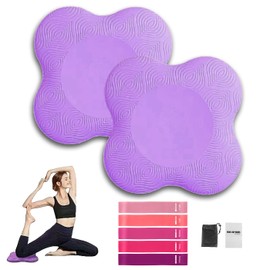 2 Rodilleras De Yoga,Almohadilla De Espuma Antideslizante Tapete Yoga Grueso Para Rodillas, Codos, Muñecas, Manos, Pilates Y Ejercicios De Rodillas, Apoyos Y Accesorios Para Fitness (Púrpura claro A)