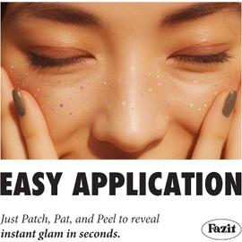 Fazit Parches de Maquillaje - Candy Heart Speckles - Parches de Maquillaje Glow Up - Accesorios de Maquillaje con Purpurina para Mujer - Purpurina Cosmética para la Cara