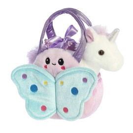 Aurora® Fashionable Fancy Pals™ Lil Butterfly™ Unicorn Stuffed Animal - Plush with Stylish Purse for Dress Up Fun - Perfect for Kids 3+ Years, Costumes, and Birthdays - White 7 Inches