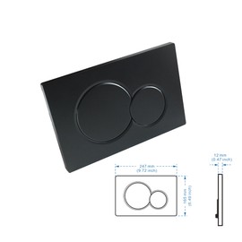 Lychee Light Dual Flush Valve Actuator Plate Compatible with Geberit 115.770.46.5, Matte Black Plated. Concealed Cistern Toilet Repair Parts and Replacements.