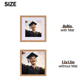 WARNDELIEM 8X10in Photo Frames Set of 6,Display Pictures 5x7in with Mat or 8x10in Without Mat,Picture Frame with bamboo Grain for Wall Mounting or Table Top Display