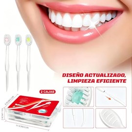 Cepillo de Dientes Portatil, 40 Mini Cepillos de Dientes, Cepillo de Dientes Viaje Kit, Cepillo con Pasta Incorporada para Viajes, con Palillo y Limpi