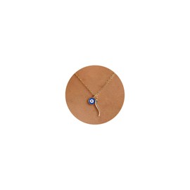 PRTGL Gold Necklace for Women: Dainty 14k Gold Plated Italian Horn Evil Eye Pendant Necklace Cute Delicate Necklace.