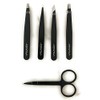 NJONDA Tweezers 5pc Set Professional Stainless Steel With Curved Scissors,