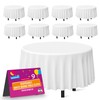 9pk White Round Christmas Table Cloth Disposable 140cm Party Round