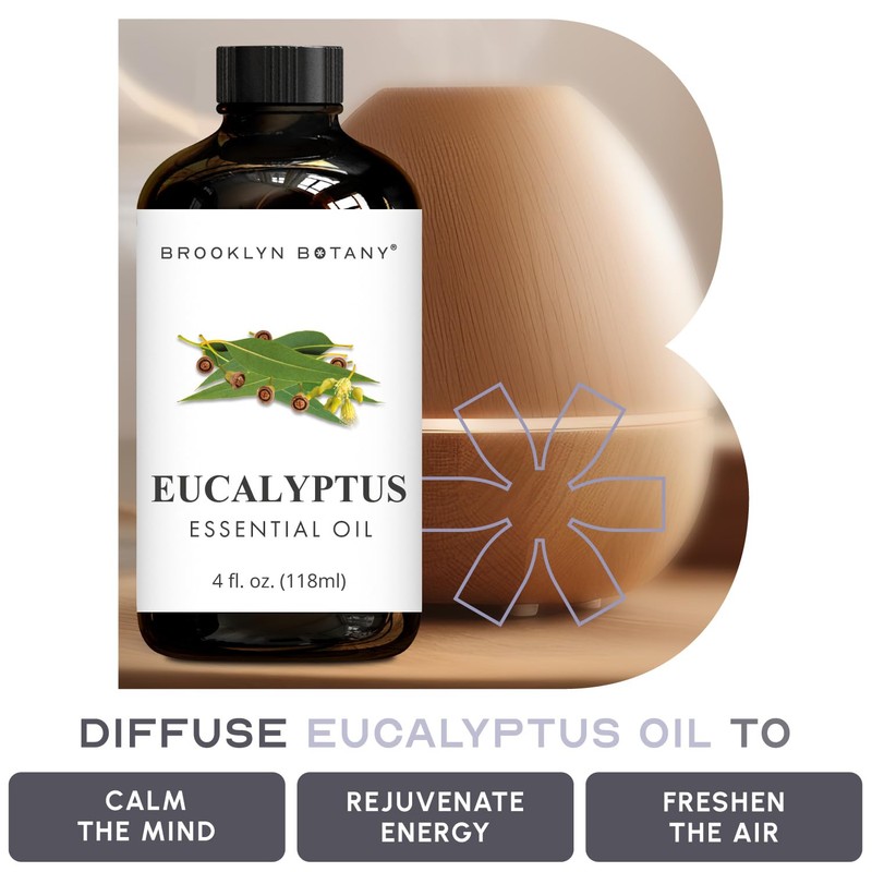 Brooklyn Botany Eucalyptus Essential Oil - Huge 4 Fl Oz
