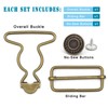 Enosea 4 Sets Overall Buckles Replacement, Metal Overall Suspender Dungaree