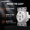 ELEGRP White 30 Amps 125/250V Dryer Outlet, Flush Mounting Power