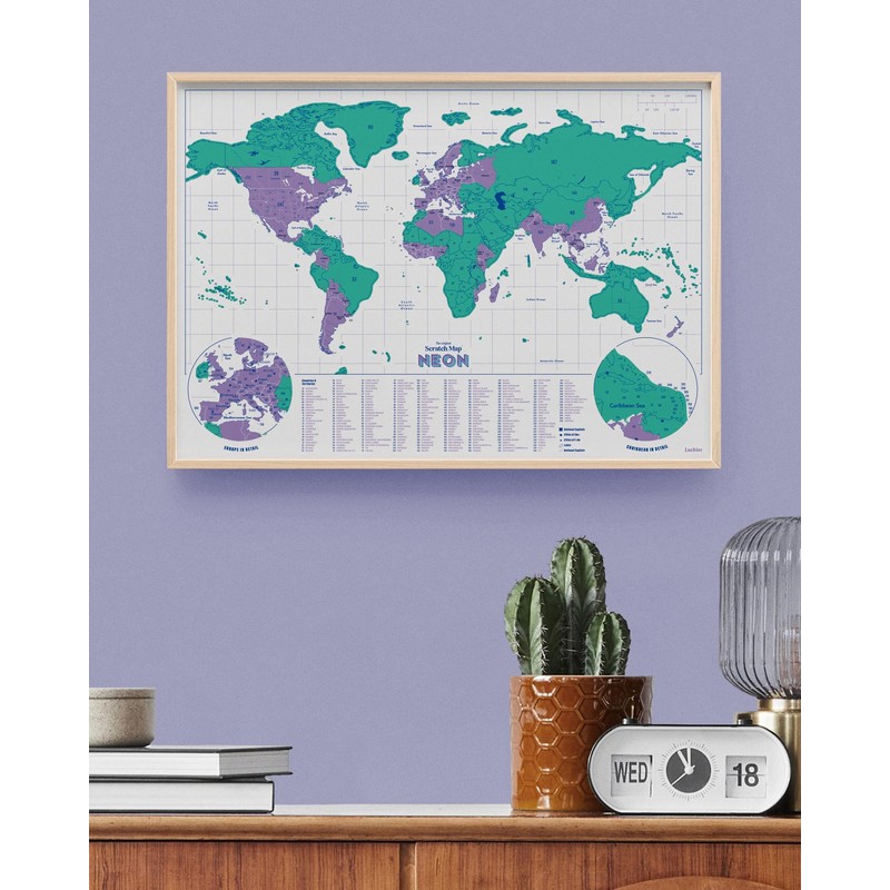 Luckies Scratch Map Neon | Travel Map & Scratch Off