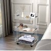 ONELUX 3-Tier Acrylic Utility Rolling Cart, Multifunction Storage Cart On