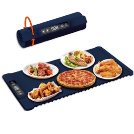 Food Warming Tray – Large Heating Surface, Quick & Even Distribution, 3 Adjustable Temperatures, Rollable & Portable Design – Ideal for Parties, Buffets, & Family Gatherings (Blue)