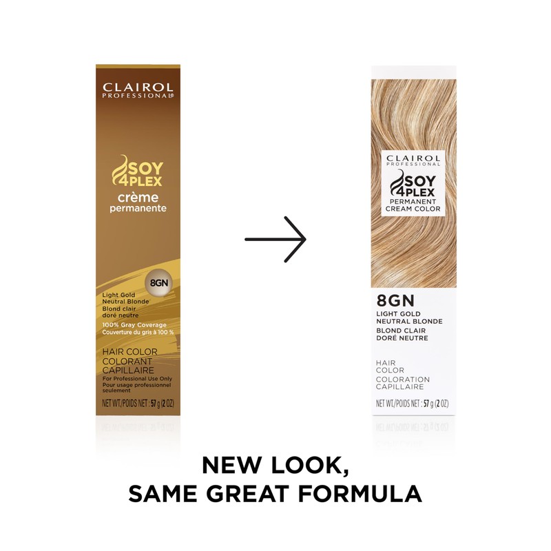 Clairol Professional Crème Permanente, 8gn Light Gold Neutral Blonde, 2