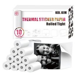 S1 Thermal Sticker Paper for Hello Blink Sticker Maker Refill Self-Adhesive Mini Thermal Printer Sticker Paper Roll Compatible for Phomemo Ponek Memoking T02 M02X M02 M02S To2 57 2-1/4" 10 Rolls White