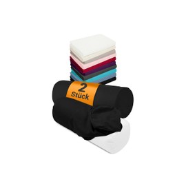 npluseins 1467.2080 Pack of 2 Covers and/or Neck Bolster Approx. 40 x 15 cm Black