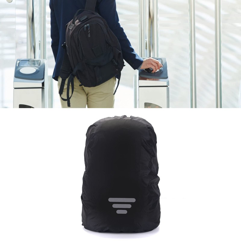 VINGVO Funda Impermeable para Mochila, Impermeable, Ligera, Color Negro, Fácil