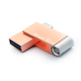 V-Smart TC-201 32GB 2 in 1 Type C 3.1 Flash Drive USB Flash Memory with Keychain USB Drive for Smartphones Tablets and New MacBook
