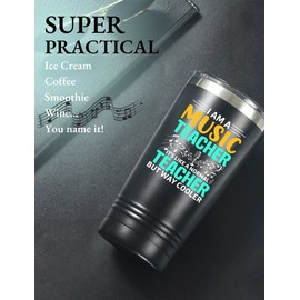Onebttl Music Teacher Gifts Tumbler for Women & Men, 20oz Stainless Steel Mug with Lid & Straw for Teacher Appreciation Day, Christmas, Retirement - Way Cooler