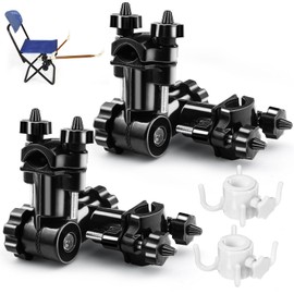 GZqiancang Pack of 2 Fishing Chair Holders, 360° Rotatable Multifunctional Umbrella Holder with 2 Parasol Hooks for Bicycles, Prams, Fishing Chairs