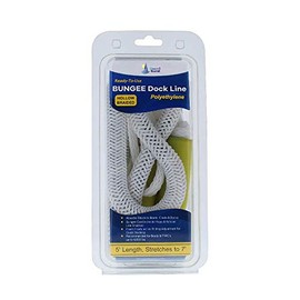 4' Bungee Dock Line - White - Stretches to 5.5' - Ideal for Boats, PWC, Jet Ski, Dinghy, Kayak & Pontoon up to 4000#