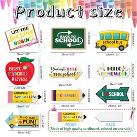 Back to School Decorations, 20pcs Back to School Photo Props First Day of School Yard Signs Welcome Back Classroom Door Wall Decor for Class Party Supplies, Back to School Cards for Preschool Primary High School