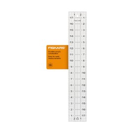 Fiskars - Regla de costura de 3 x 18 pulgadas con líneas de rejilla, suministros de costura y acolchado, suministros de arte y manualidades, transpare