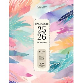 Homework Planner 2025-2026: Student Assignment Tracker 2025-2026, 8,5" X 11" Large Print Daily Organizer Notebook, a Daily Simple Tracker For College Students, Elementary, Middle/High School