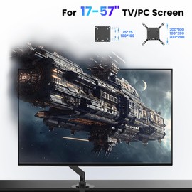 PUTORSEN 17-57 Inch Ultrawide Monitor Arm and TV Desk Mount,up to 59.4 lbs, Premium Aluminum Single Monitor Arm Desk Mount with Gas Spring, Steel Reinforcement Plate, VESA 75x75 to 200x200