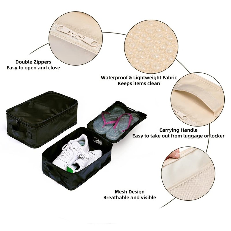 JJ POWER Travel Shoe Bags, Foldable Waterproof Shoe Pouches Organizer-Double